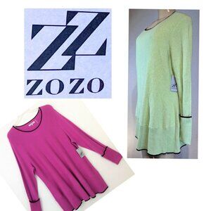 🎩🗝️ NWT $148 ZOZO Magenta Long-sleeve Tunic Sweater XL